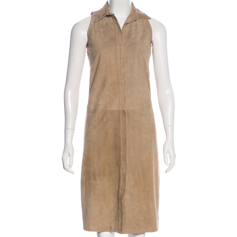 Ralph Lauren Black Label Tan suede dress zip Sz 2